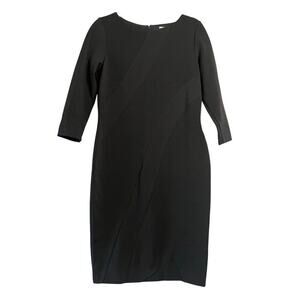 Doncaster 3/4 Sleeve Asymmetric Black Pencil Dress Sz 6
